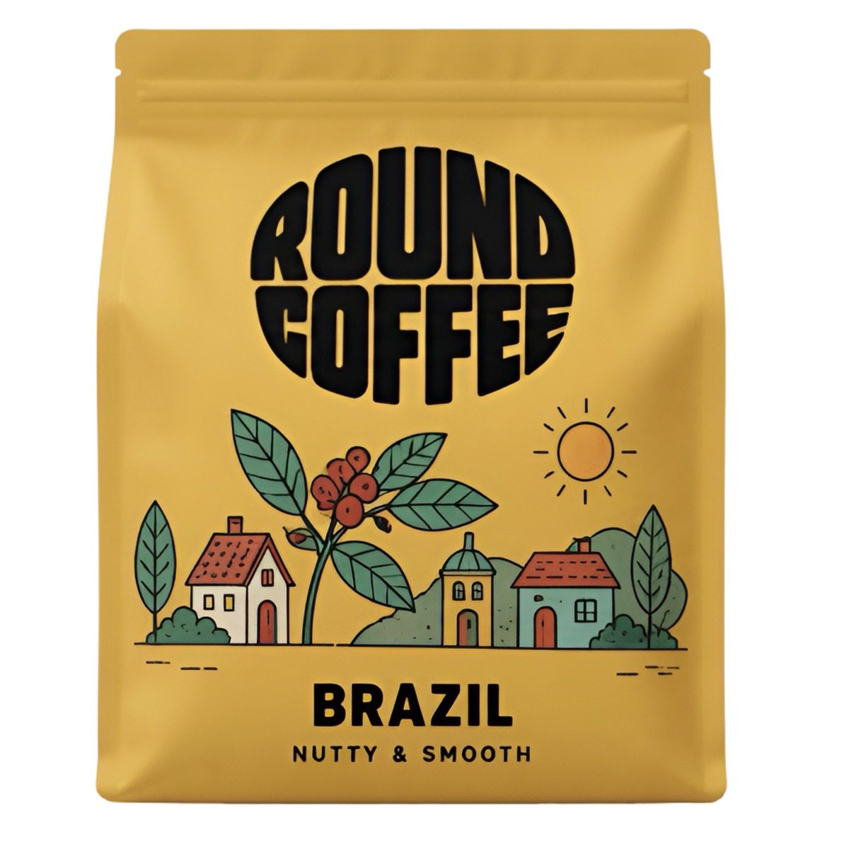 Round Coffee Brazil Smooth coffee bag