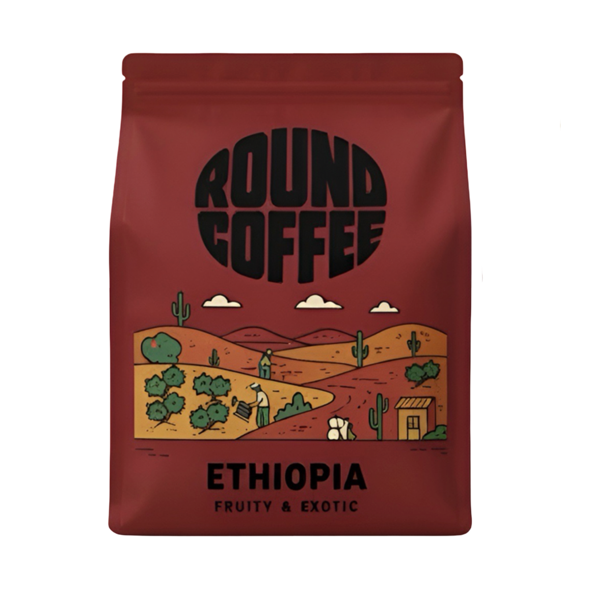 Round Coffee Ethiopia coffee bag