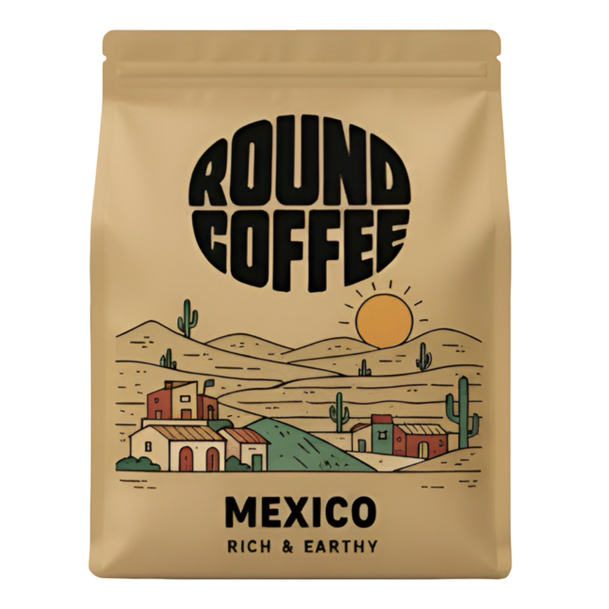 Round Coffee Mexico coffee bag