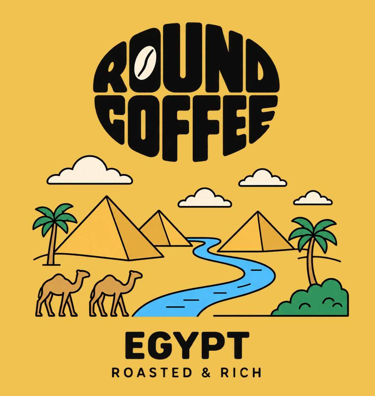 Egypt Round Coffee artwork
