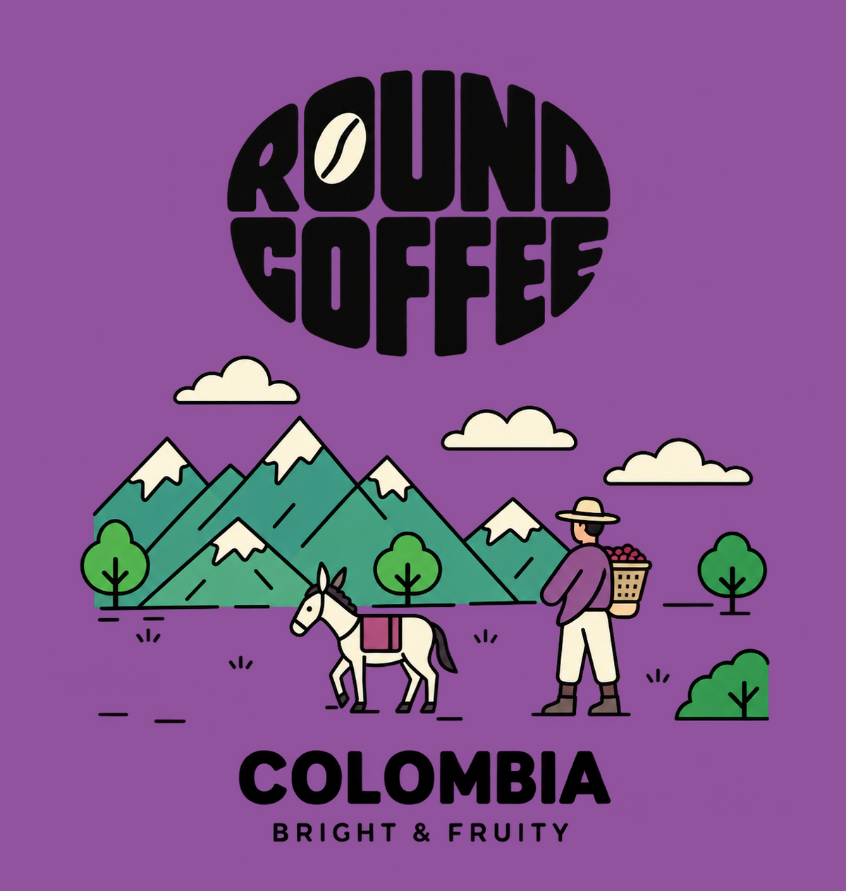 Colombia Purple Round Coffee artwork