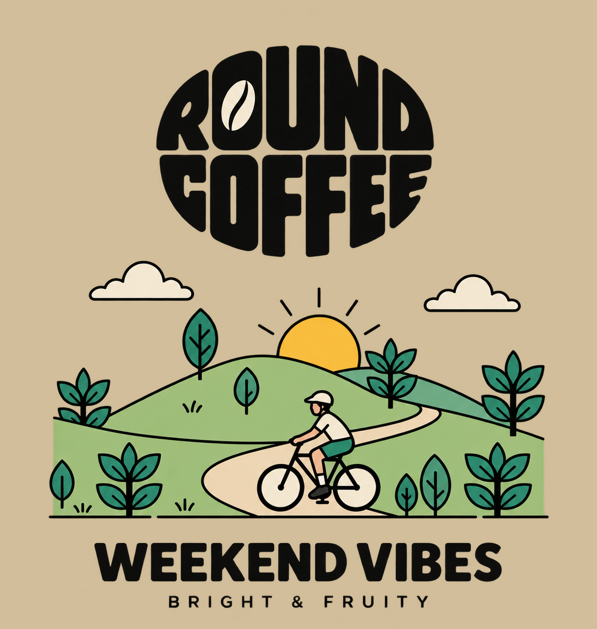 Weekend Vibes Round Coffee artwork