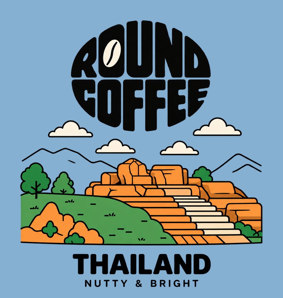 Thailand Rocks Round Coffee artwork