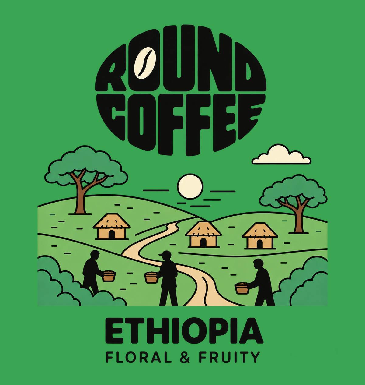 Ethiopia Workers Round Coffee artwork