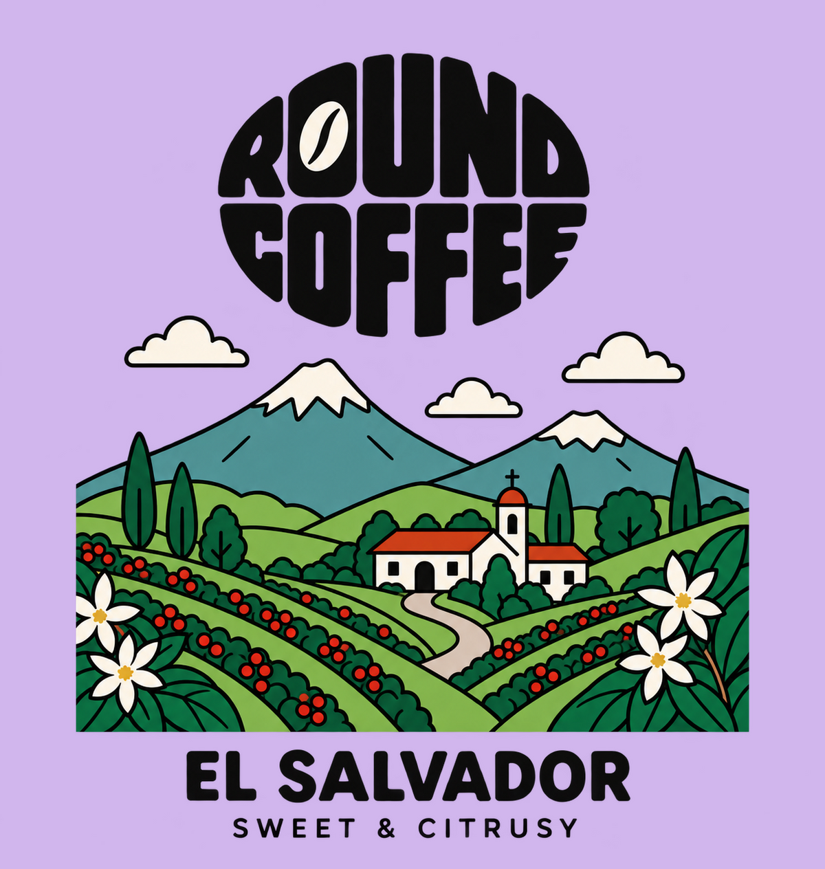 El Salvador Round Coffee artwork