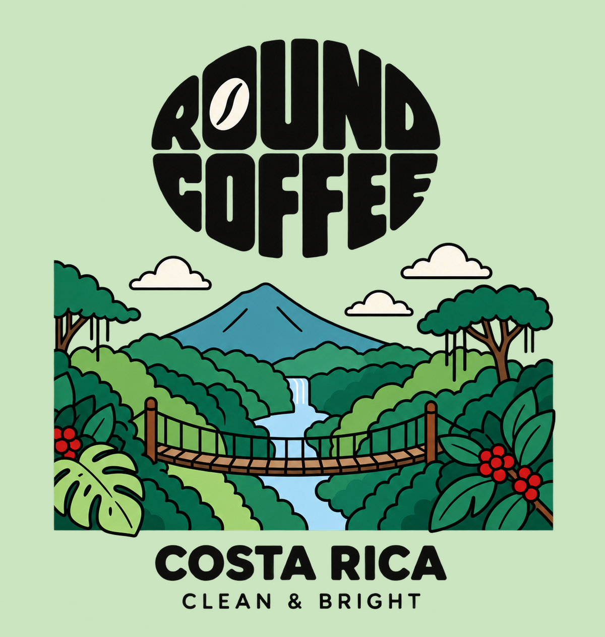 Costa Rica Round Coffee artwork