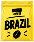 Round Coffee Brazil yellow coffee bag