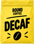 Round Coffee Decaf yellow coffee bag